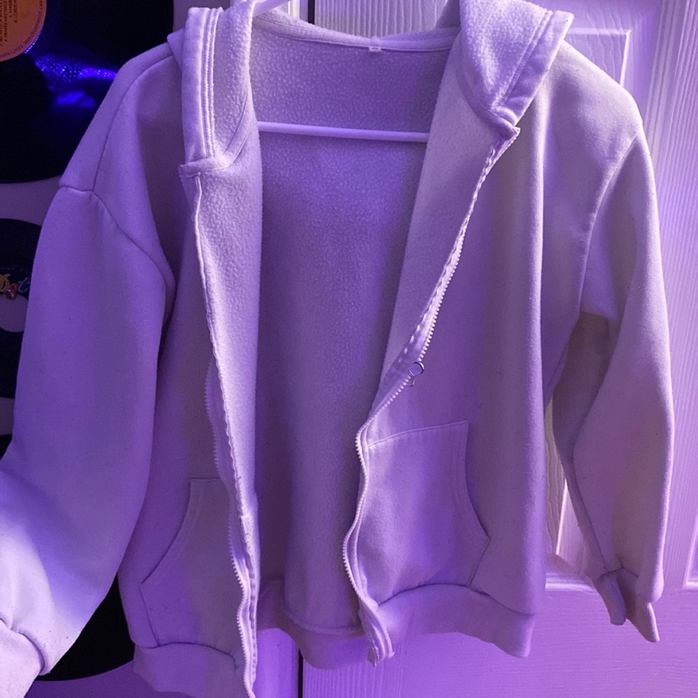 white zip up